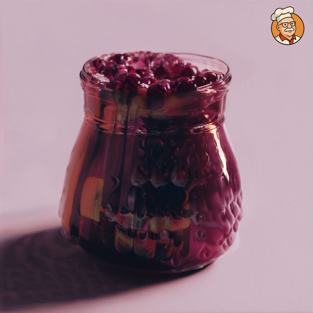 An image of Blackberry Jelly in a canning jar.